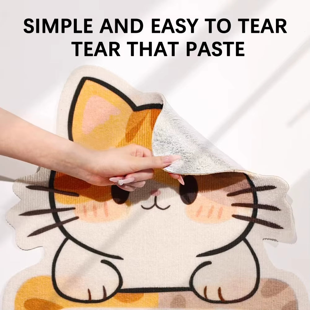 Transform Your Home with Our Self-Adhesive Wall Mounted Cat Scratching Mats - Stylish Cat Shape Felt Scratch Pads for Furniture Protection and Fun!