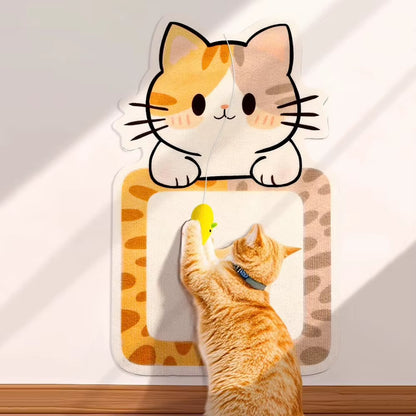 Transform Your Home with Our Self-Adhesive Wall Mounted Cat Scratching Mats - Stylish Cat Shape Felt Scratch Pads for Furniture Protection and Fun!